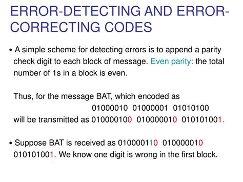the error detecting code is also known as