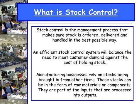 the features of manual stock control systems