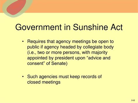 the federal government in the sunshine act