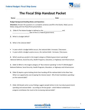 the fiscal ship handout packet