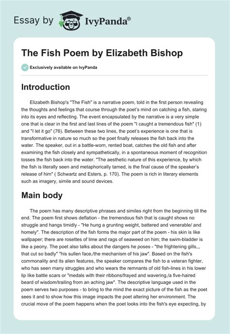 the fish poem essay