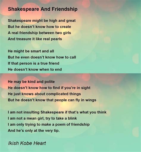 the friendship poem by william shakespeare