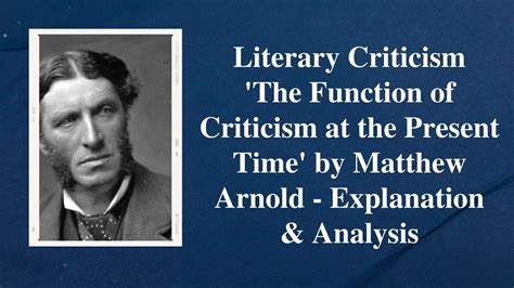 Awasome The Function Of Criticism At The Present Time Latest