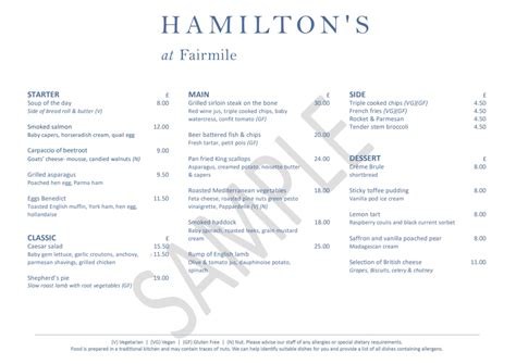 Unveil the Secrets of Hamilton's Culinary Delights: Discover the Menu