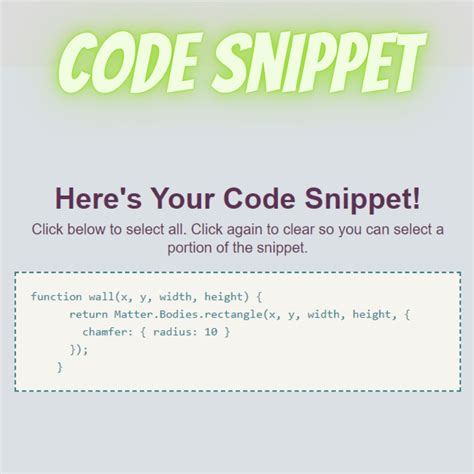 The Html Code Snippet