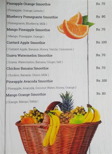 the juice shop menu