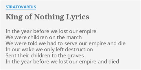 the king of nothing lyrics