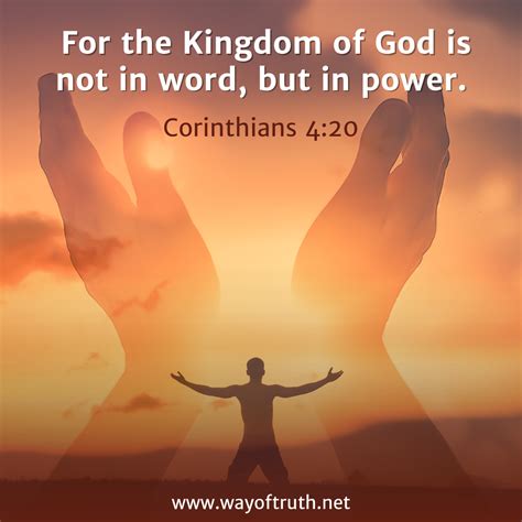 the kingdom of god is not in word but power