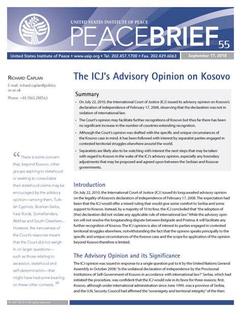 the kosovo advisory opinion