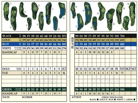 the lakes golf and country club scorecard