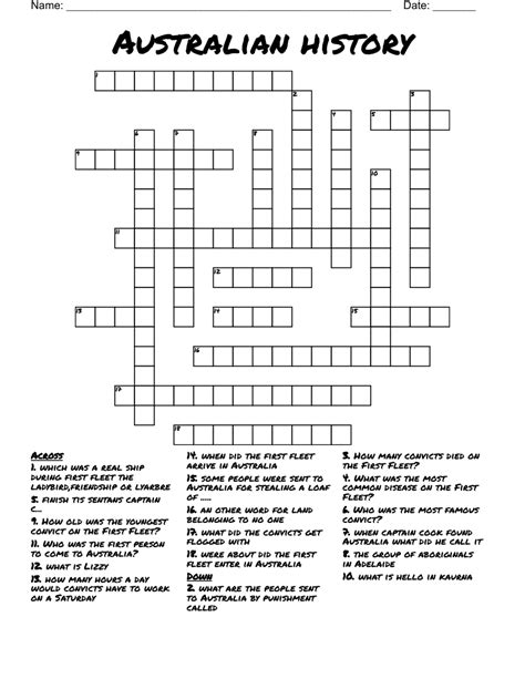 the land down under crossword