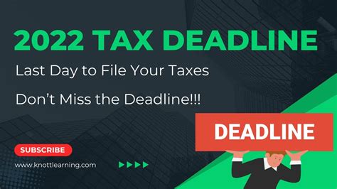 the last day to file taxes 2022
