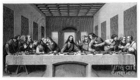 the last supper black and white image