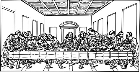 the last supper clipart black and white