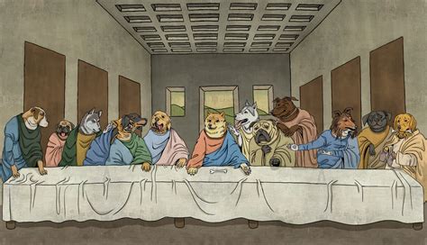 the last supper with dogs