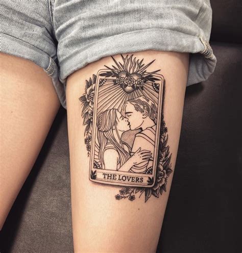 Awasome The Lovers Tarot Card Tattoo Design References