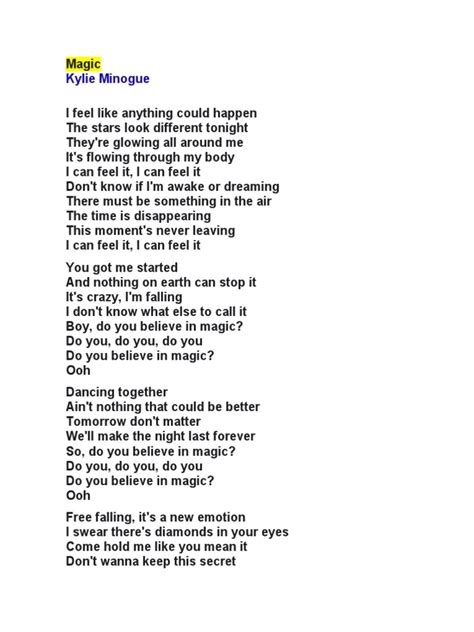 The Magic Changes Lyrics