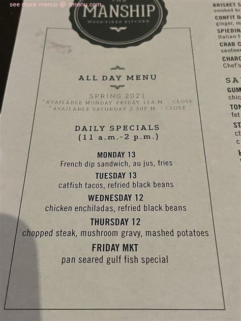 the manship jackson ms menu