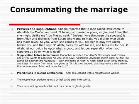 the marriage consummating