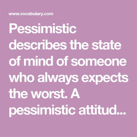 the meaning of pessimistic
