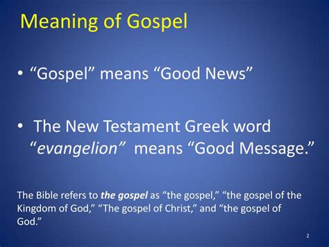 the meaning of the gospel