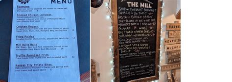 the mill pub menu