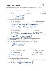 The Mole A Review Lesson Answer Key