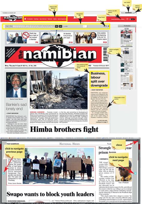 the namibian newspaper for today's edition