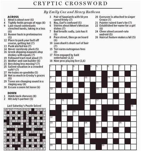 the national post crossword