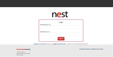 the nest university login