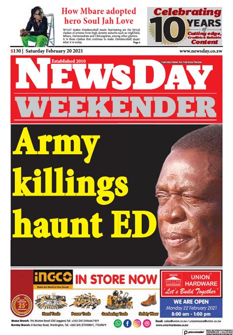 the newsday zimbabwe today top stories
