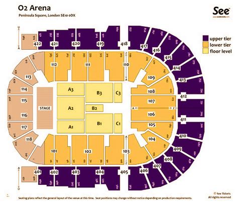 the o2 arena layout