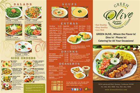 the olive restaurant menu