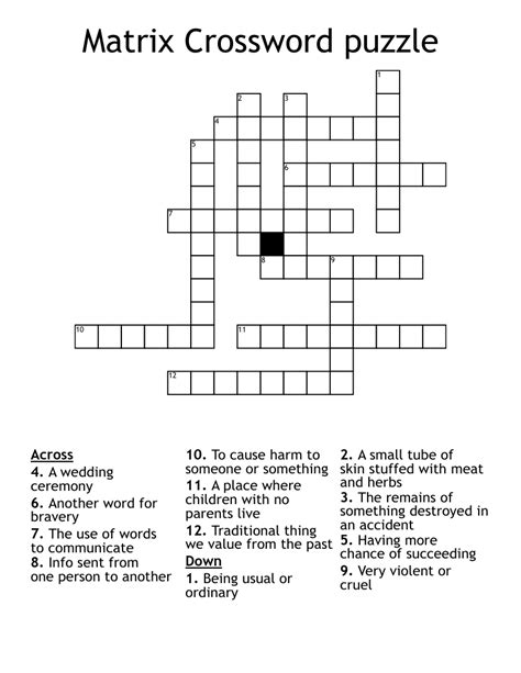 Matrix Crossword Puzzles