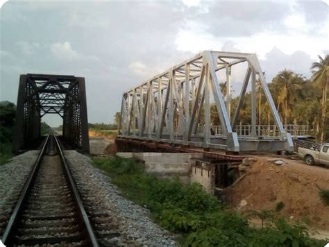 the overhang of a train bridge