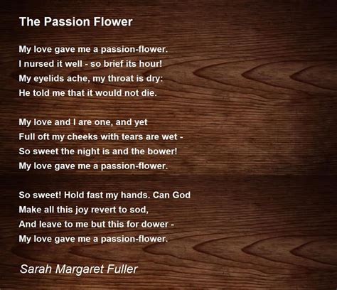 the passion flower poem