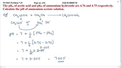 the pka of acetic acid and pkb of ammonium