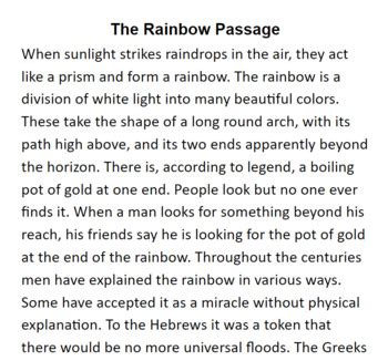 The Rainbow Passage Printable