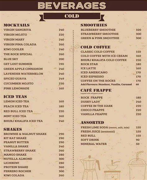 New Drink Menus Added! The Rock Bar and Grill