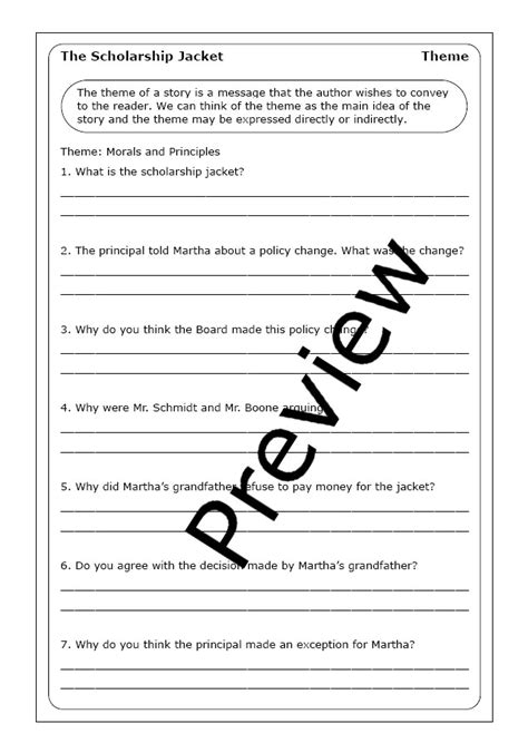 The Scholarship Jacket Printable