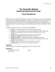 the scientific method exploring experimental design