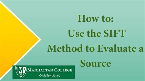 the sift method to evaluate information