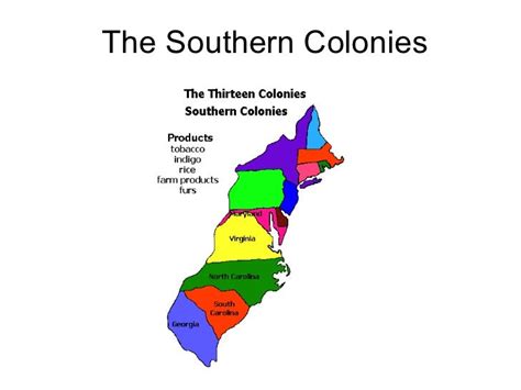 the southern colonies states