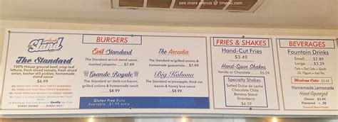 the stand burger menu