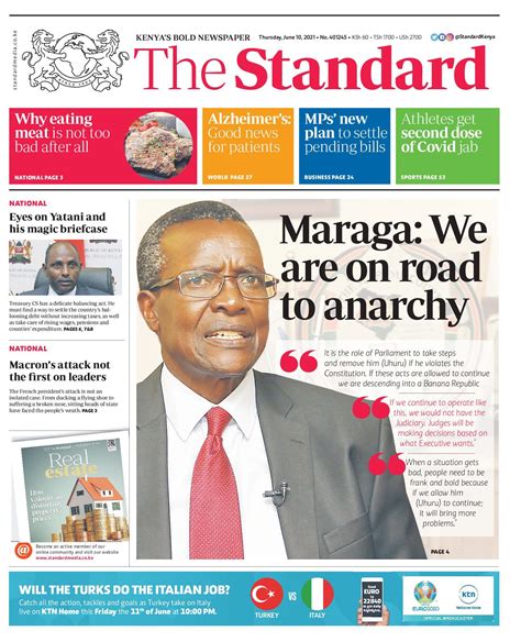 the standard newspaper today kenya