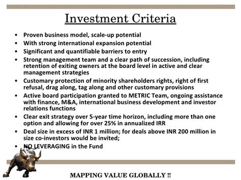 the sterling group investment criteria