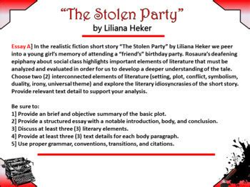 the stolen party by liliana heker plot