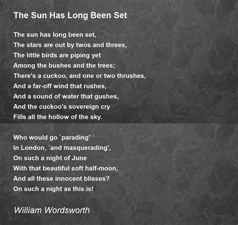 The Best The Sun Has Long Been Set Updated