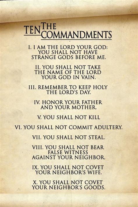 the ten commandments list nasb