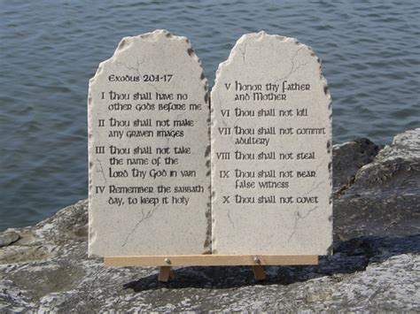 the ten commandments written in stone